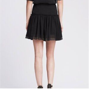 NWT Banana Republic Black Shirred Dropwaist Lined Tiered Ruffle Mini Skirt, 10